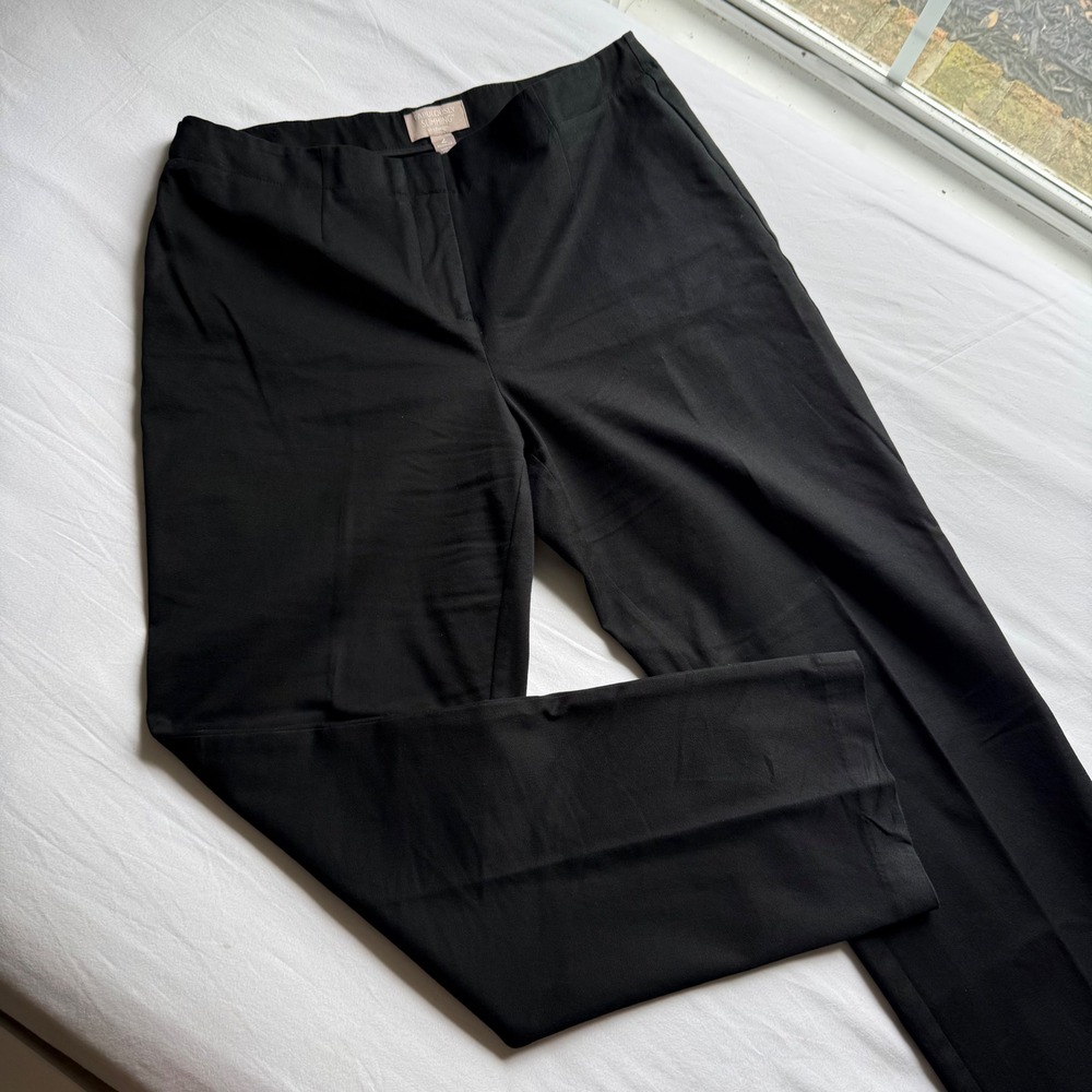 Chico's Fabulously Slimming Black Straight Leg Dress Pants Trousers Size 2 Reg